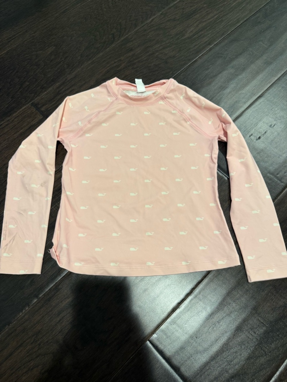 Vineyard Vines Kids Long-Sleeve Light Pink Whale Rashguard